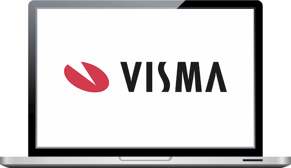 Laptop met Visma logo voor koppeling met TriFact365