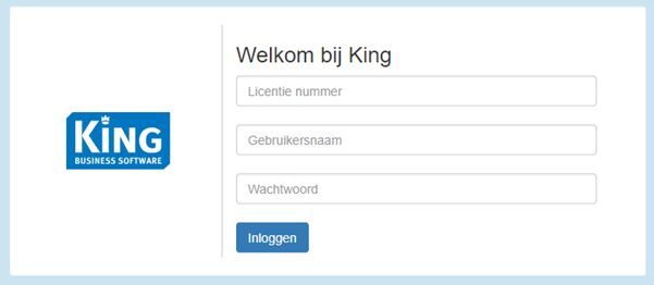 Login screen King Business Software