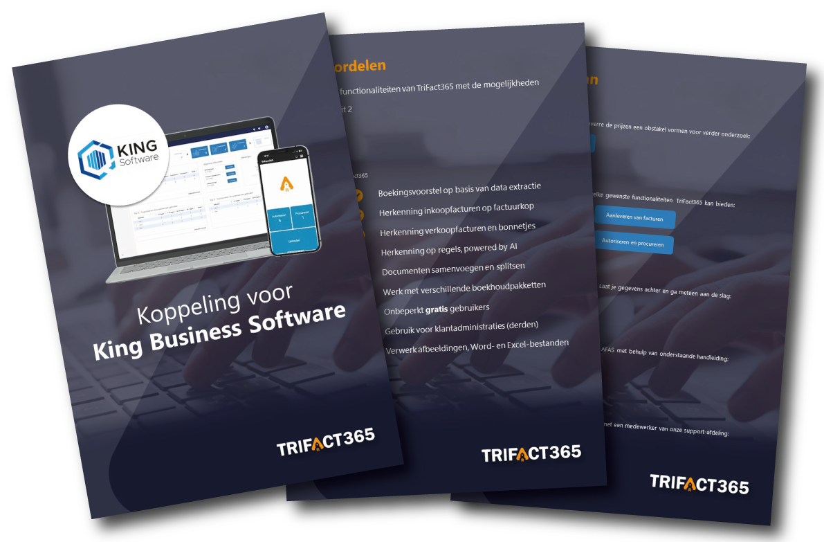 Screenshot van de TriFact365 brochure voor King Business Software.