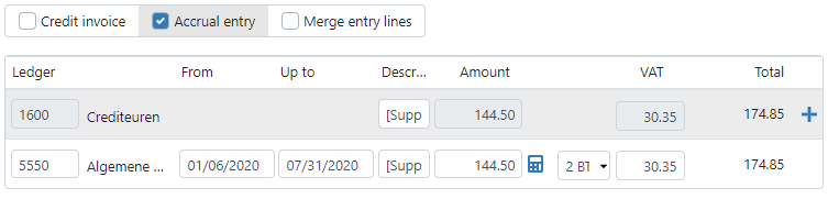 Accrual entry