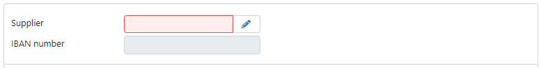 Printscreen where the Supplier field is red and empty.