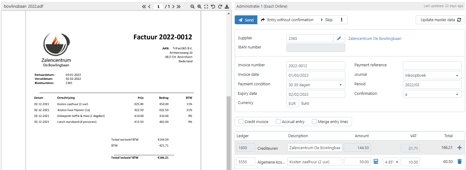 PDF/Document in TrIFact365 on the left side of the screen