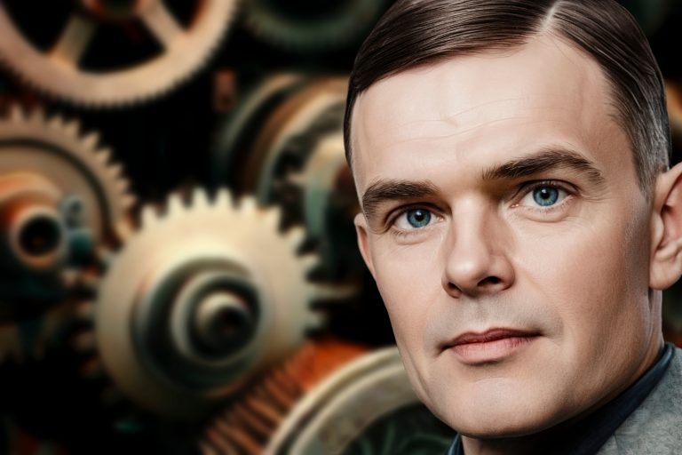 Een illustratie van Alan Turing, de ontdekker van de Turing test.