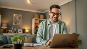 Een man wil de juiste leverancier kiezen voor jouw practice management software