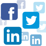 Facebook, twitter and linkedin icons