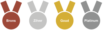 Bronze, silver, gold and platinum medals