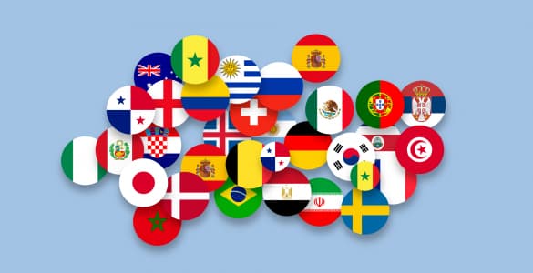 wereldkaart met vlaggen