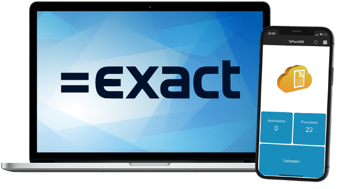Exact Online et l'application TriFact365 pour la numérisation et la reconnaissance.
